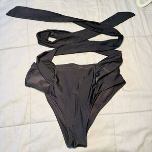 Cupshe Black Wrap Bikini Bottom